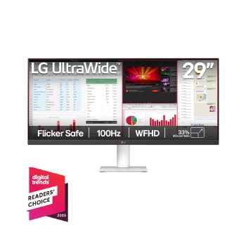 Vista frontal de Monitor LG UltraWide 29 pulgadas con USB-c Pantalla IPS WFHD 29U531A-W